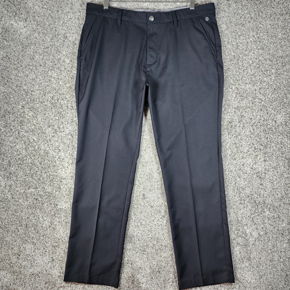 Adidas Golf Pants Mens 36x30 Black Recycled Polyester Performance Excellent